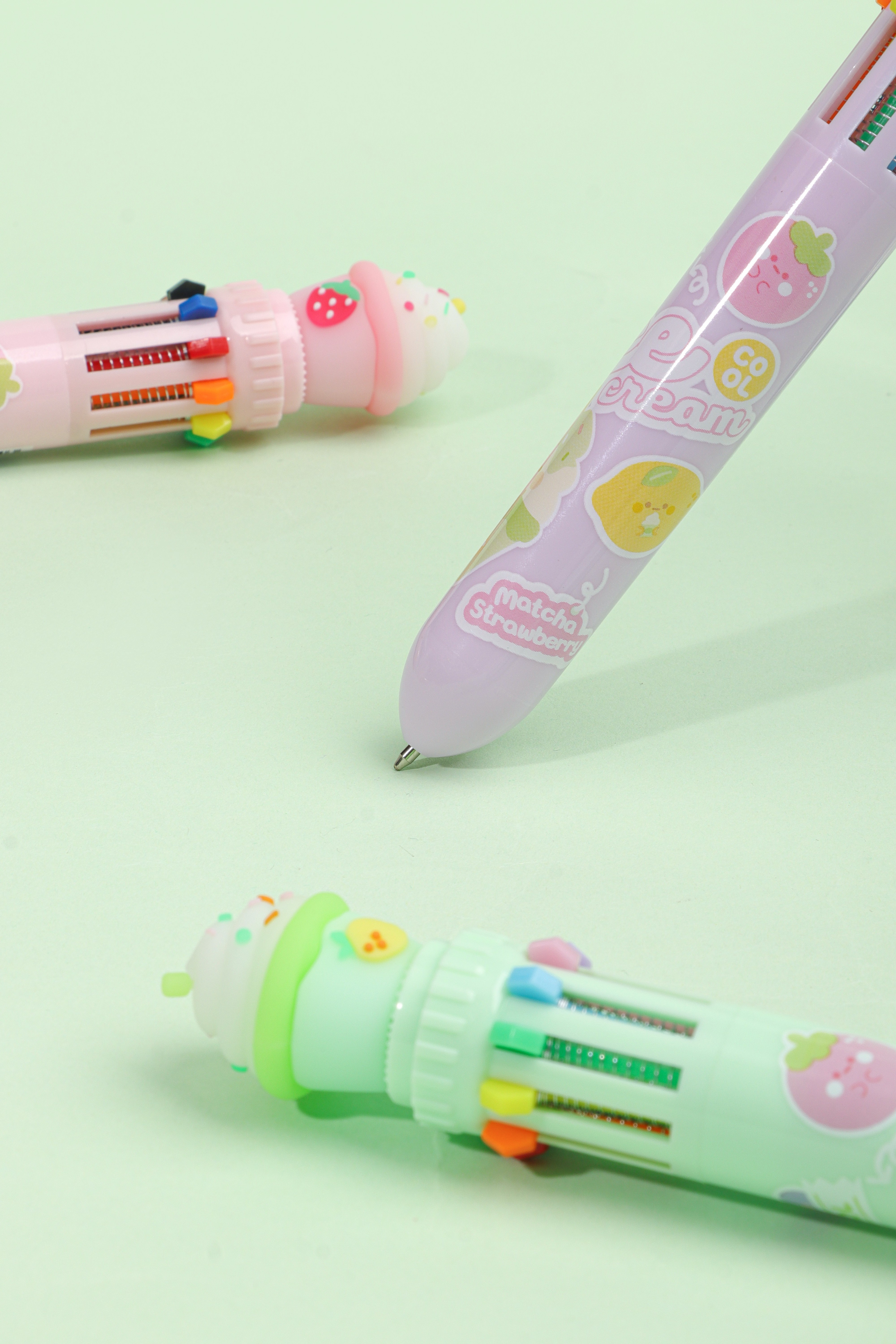 Cute Sundae Ice Cream Styling Ten Colors ballpoint  Pen Pens for Scrapbook, Journals, or Drawing