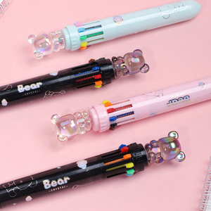 Acrylic crystal bear design Ten Colors ballpoint  Pen Pens for Scrapbook, Journals, or Drawing