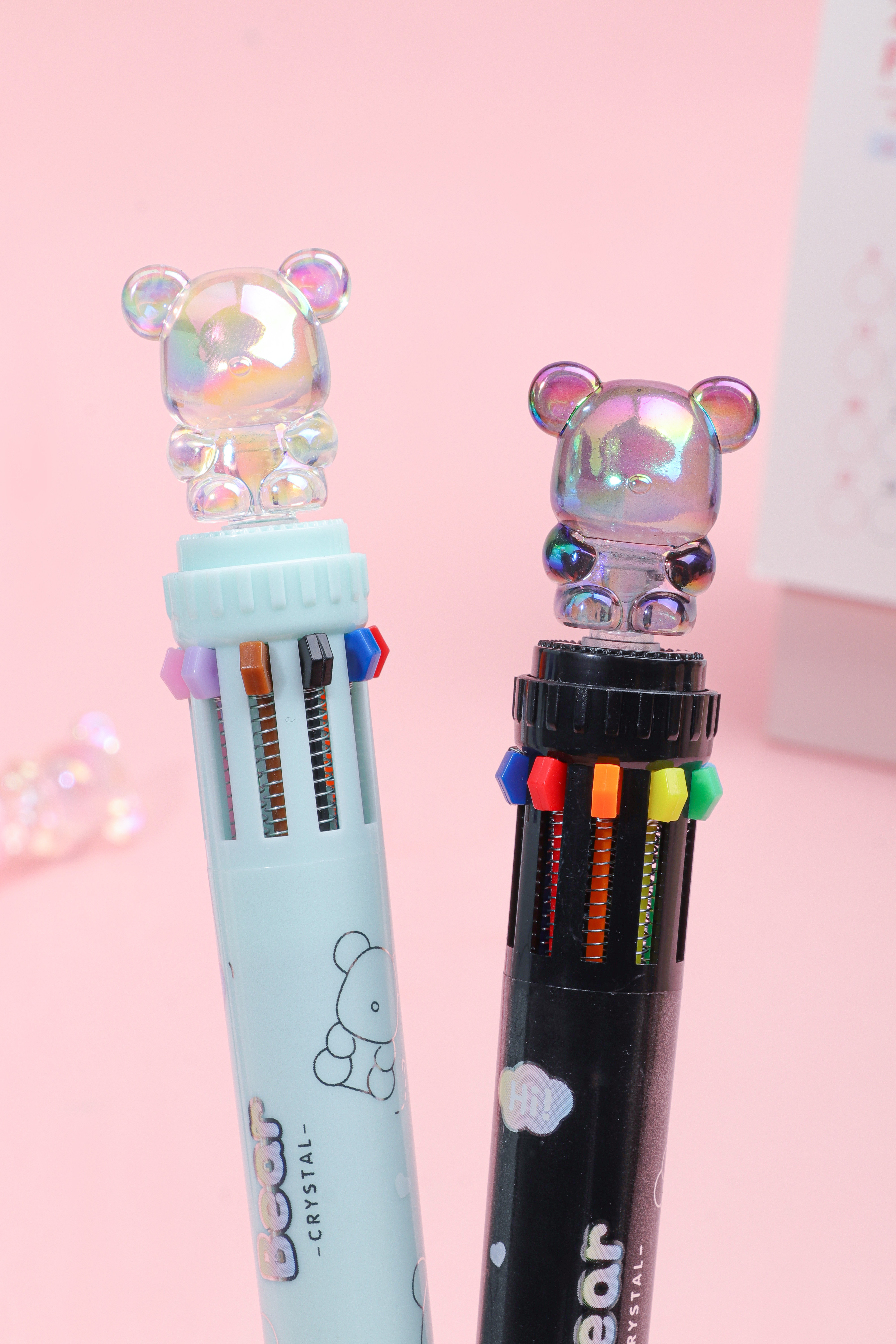 Acrylic crystal bear design Ten Colors ballpoint  Pen Pens for Scrapbook, Journals, or Drawing