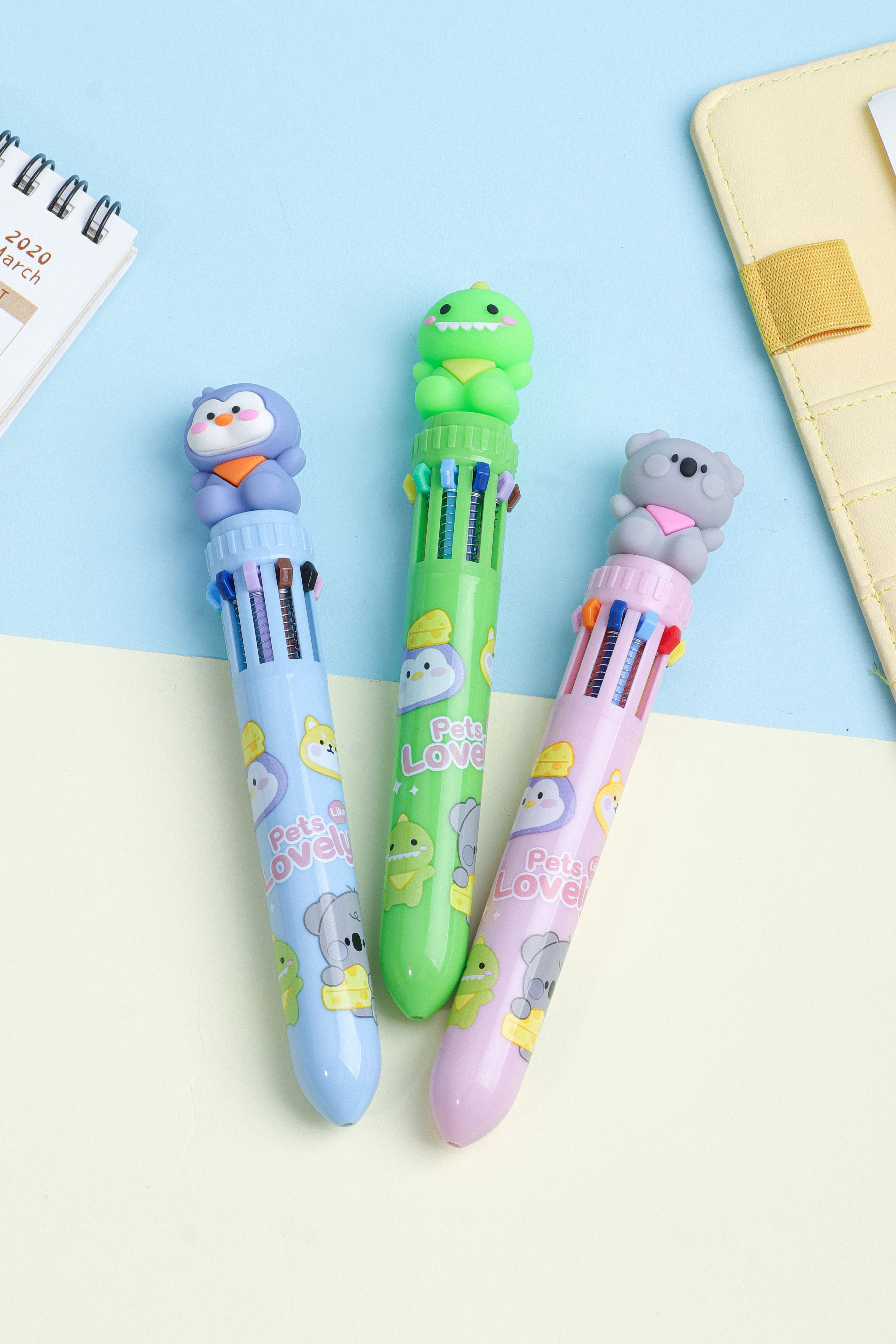 Cute animals, cute pet styling Ten Colors ballpoint  Pen Pens for Scrapbook, Journals, or Drawing