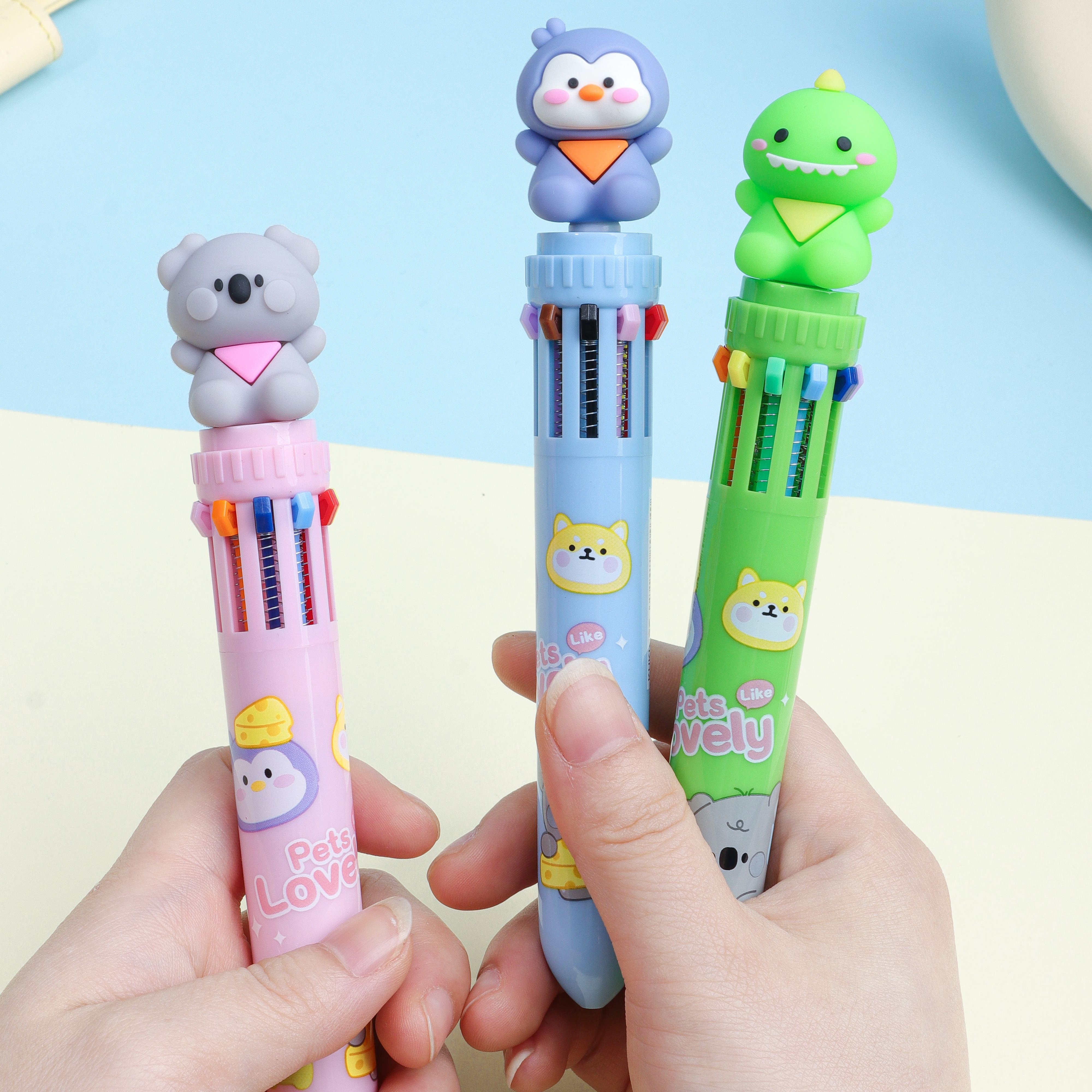 Cute animals, cute pet styling Ten Colors ballpoint  Pen Pens for Scrapbook, Journals, or Drawing