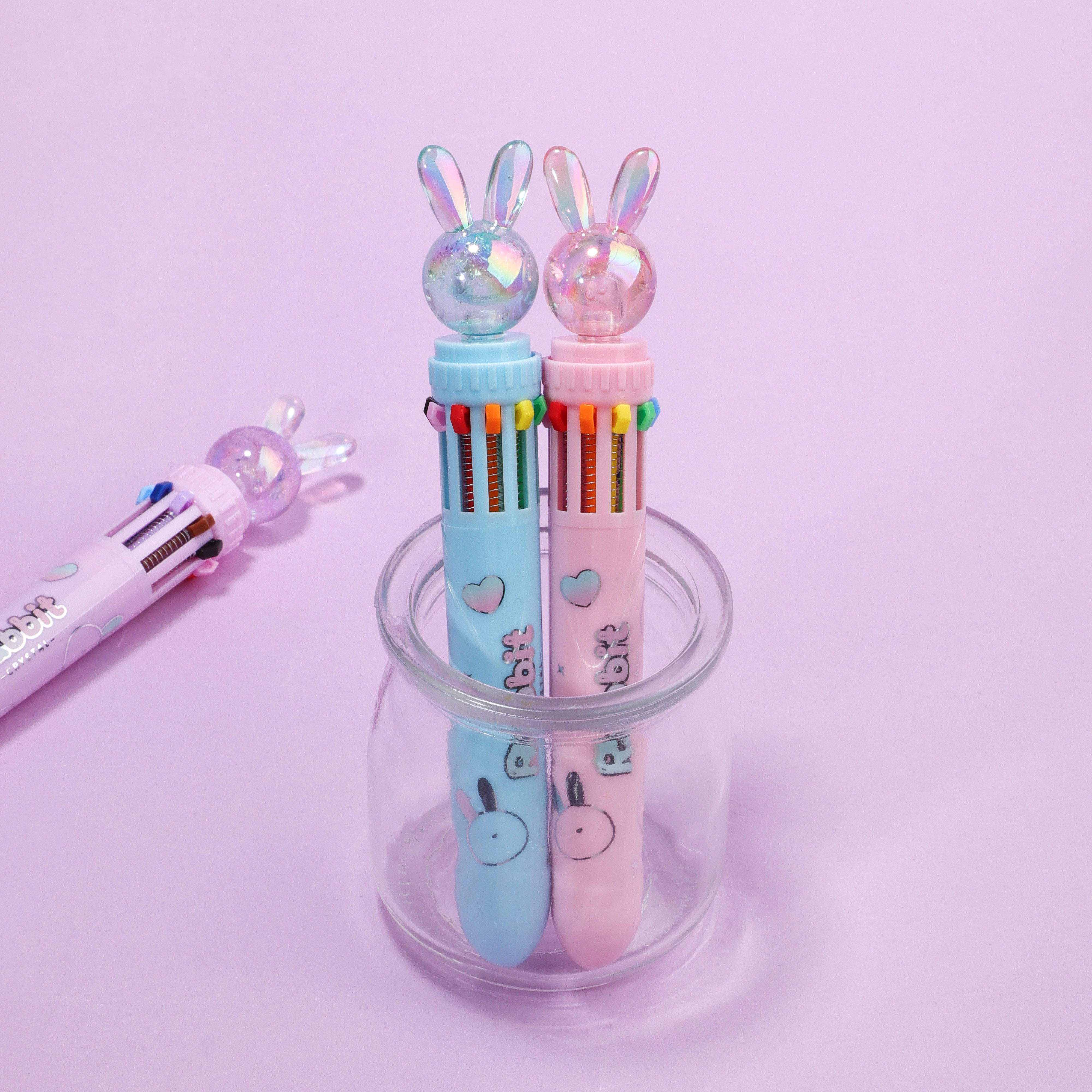 Acrylic crystal rabbit design Ten Colors ballpoint  Pen Pens for Scrapbook, Journals, or Drawing