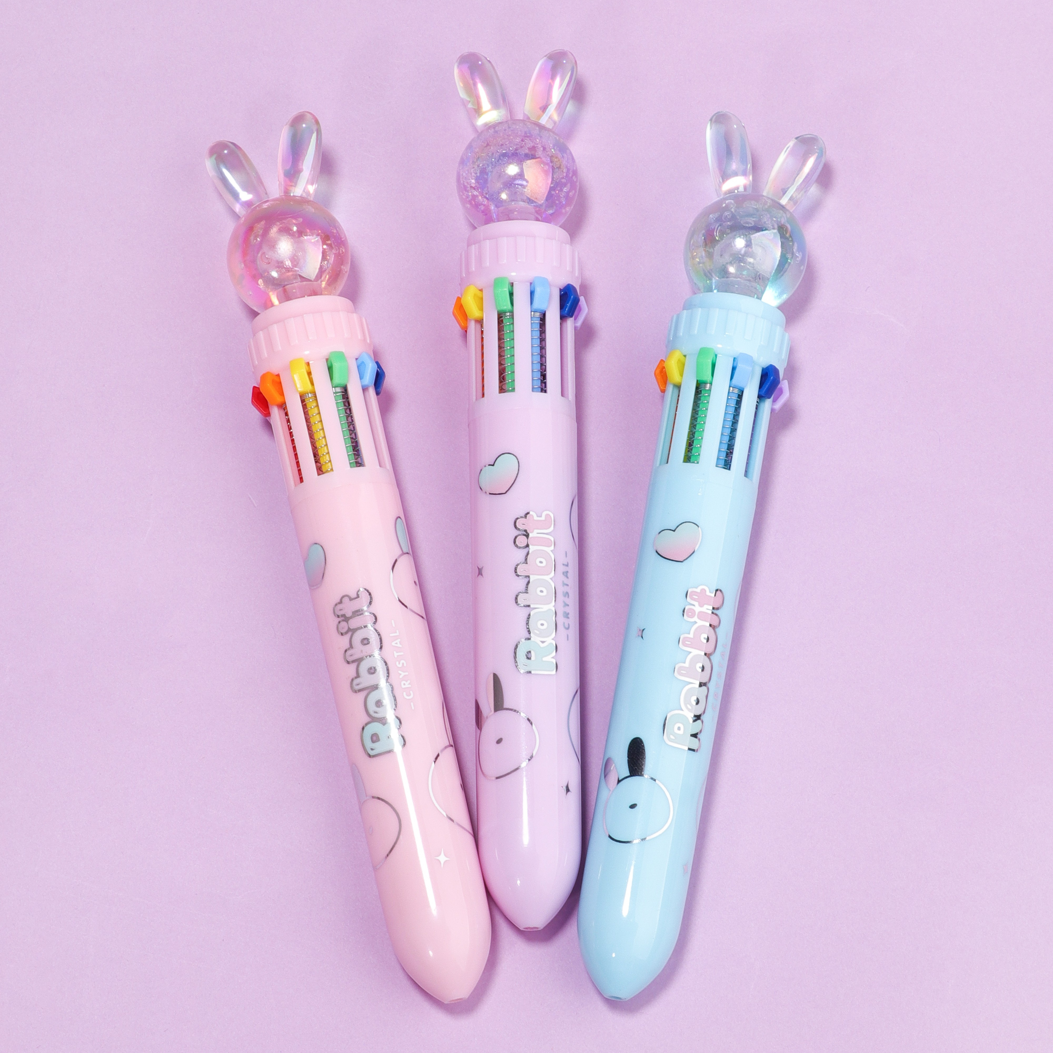 Acrylic crystal rabbit design Ten Colors ballpoint  Pen Pens for Scrapbook, Journals, or Drawing