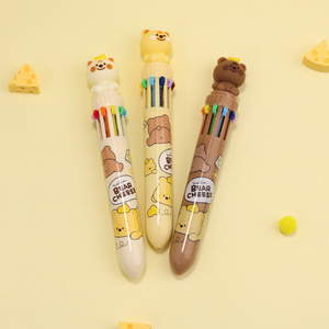 cheese bear styling cute Ten Colors ballpoint  Pen Pens for Scrapbook, Journals, or Drawing