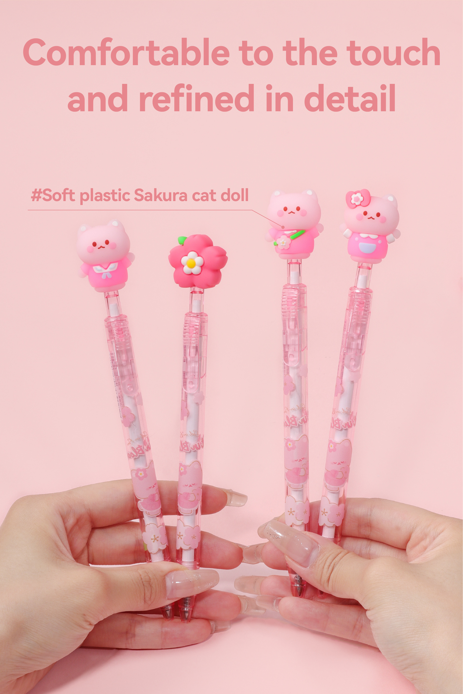 Hot Selling Kawaii erasable gel pen school office stationery the cute pink sakura erasable pen