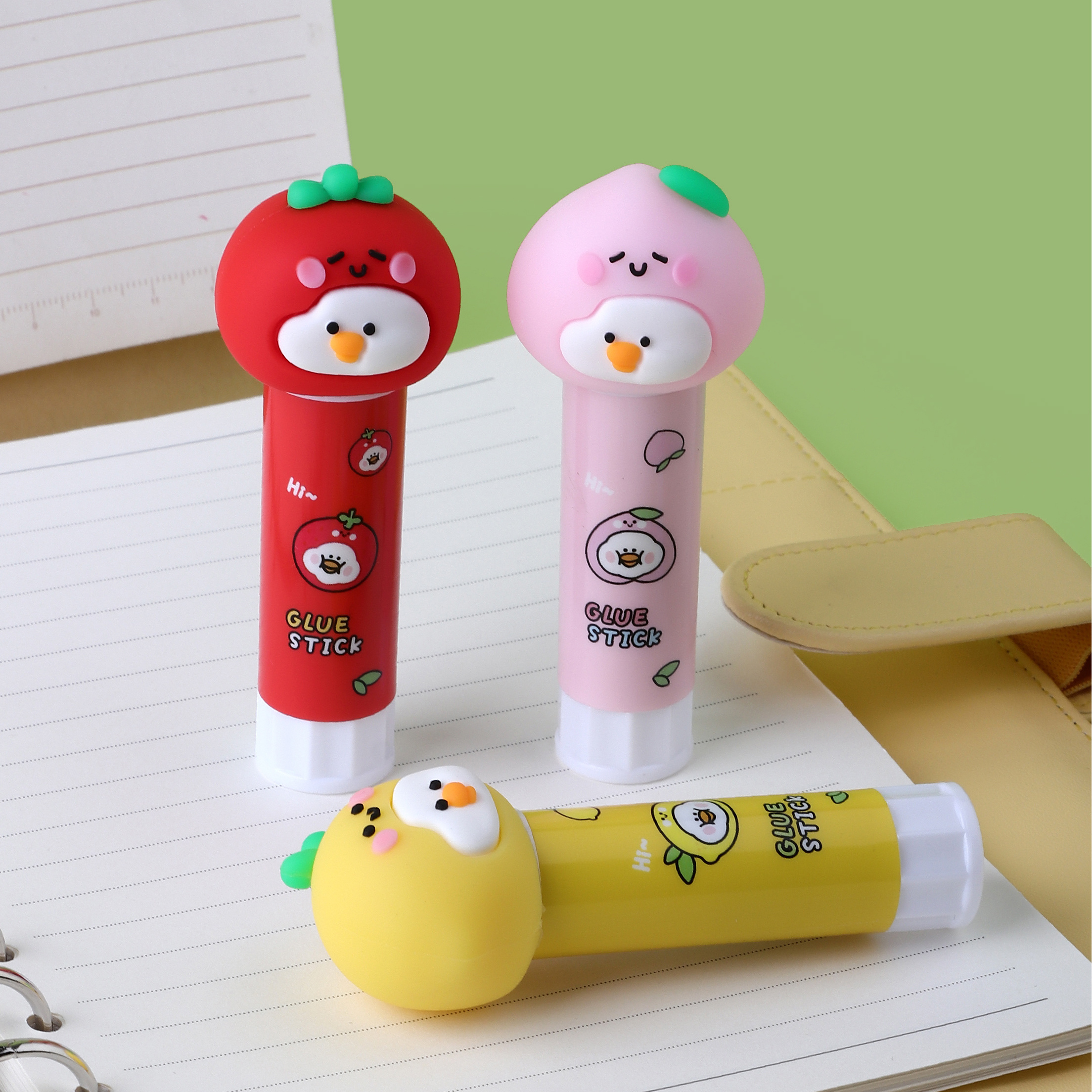 High Quality Non-toxic Pva Pvp Glue Stick School/office Tools 9g White Glue Stick With Cute Fruit Duck For Students