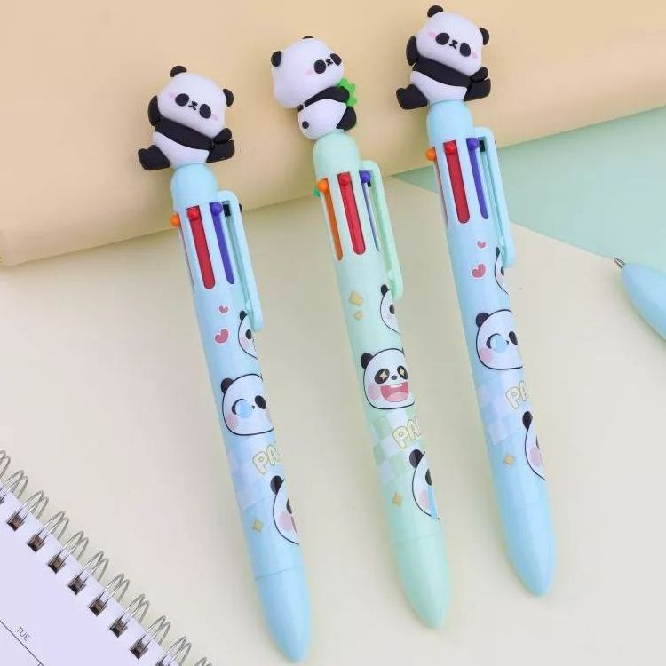 KUKI Cute Pen for girl gifts fashion six color pen ballpoint cute kawaii panda pen supplier