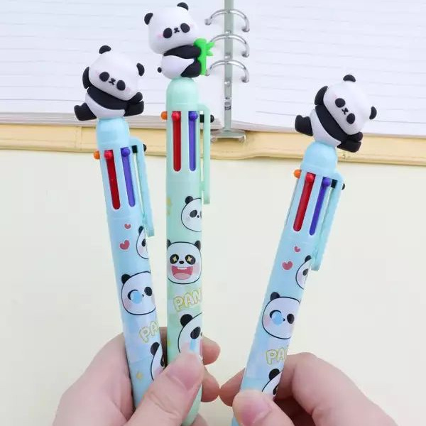 KUKI Cute Pen for girl gifts fashion six color pen ballpoint cute kawaii panda pen supplier