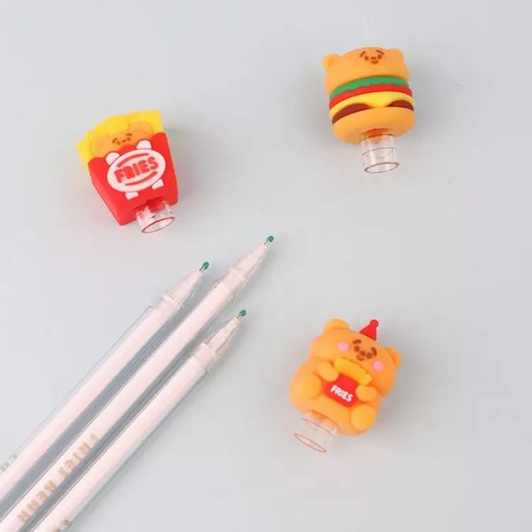 KUKI Pull series bear fast food gel pen foodie student cute student writing pen for kids gift school supplies stationery