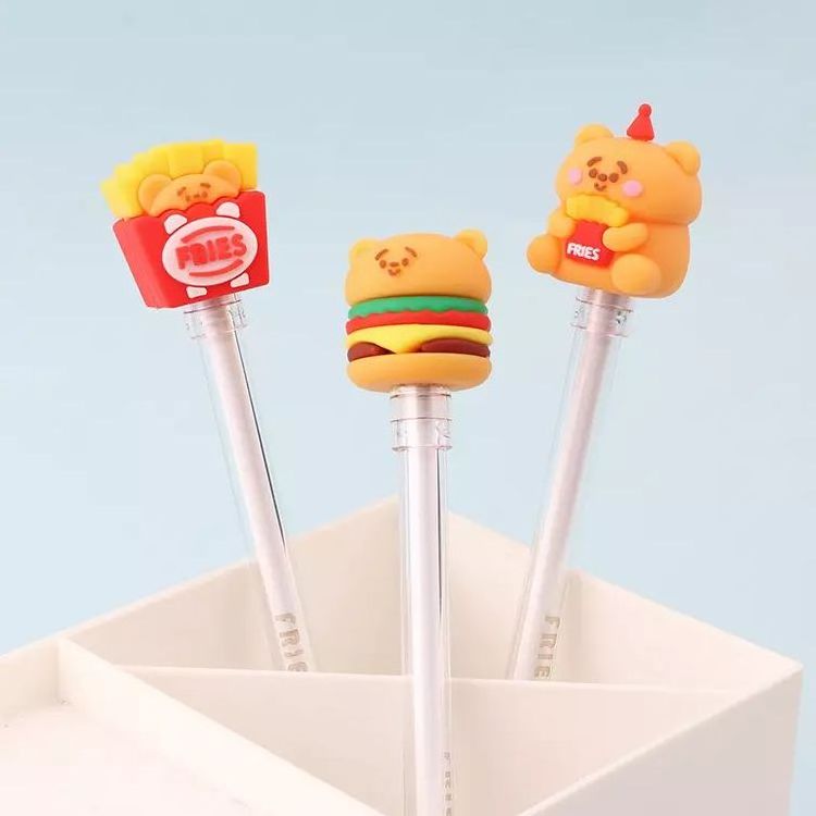 KUKI Pull series bear fast food gel pen foodie student cute student writing pen for kids gift school supplies stationery