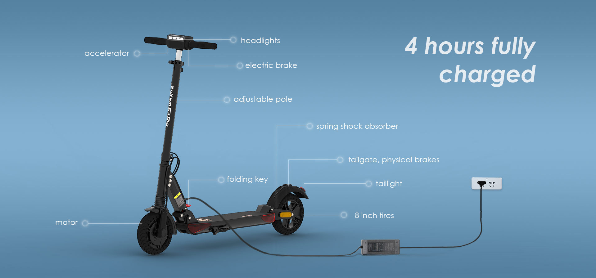 EU Warehouse Kukirin S3 Pro 350W Electric Scooter Two Wheel Self Balancing Scooter Electric