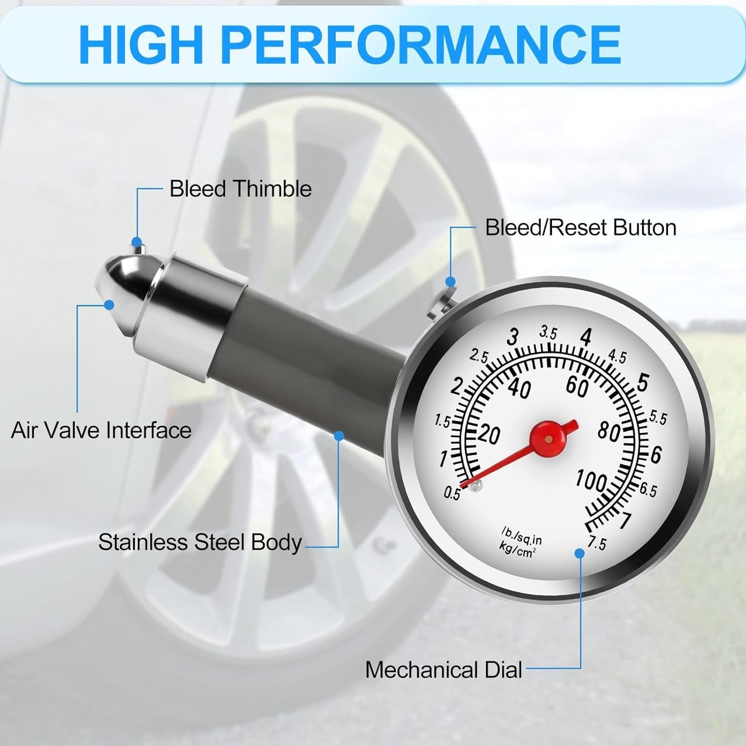 car tire air pressure gauge OEM dial pressure gauge tire