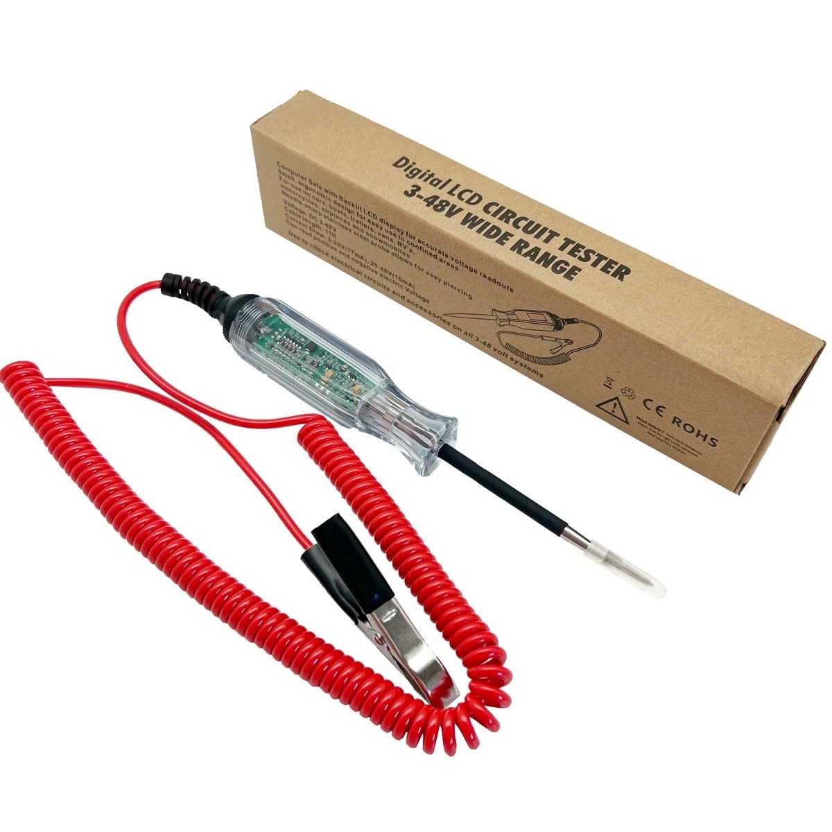 3-48V Car Circuit Tester Digital Electric Test Pencil 12 V Light Voltage Diagnostic Tool for Auto Truck Motorcycle