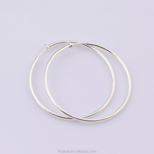 50mm Wide Fake Piercing Spring Hoops Clip on Earrings Round Wire Hoop Earring Spring Thin Earring