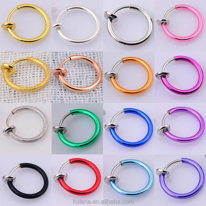 Hot Clip on Body Nose Lip vibrating nipple rings Stud Hoop Earrings Septum