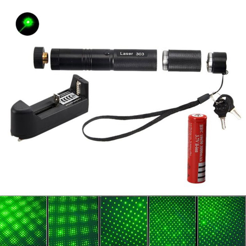 High Powerful Laser Pointer 303 532nm Green Laser Pointer Beam Pen With 18650 Battery And Charger Long Distance Laser Light