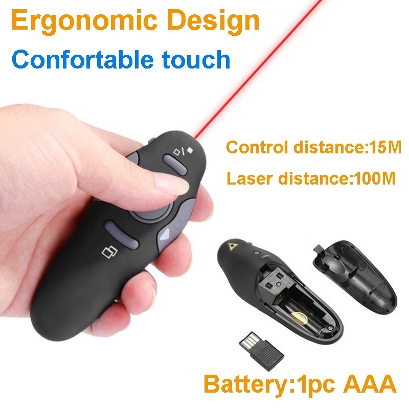 Mini Wireless Laser Presenter with Red Laser Remote Pointer for Computer Laptop Presentation Laser Pointer Presenter Clicker Pen