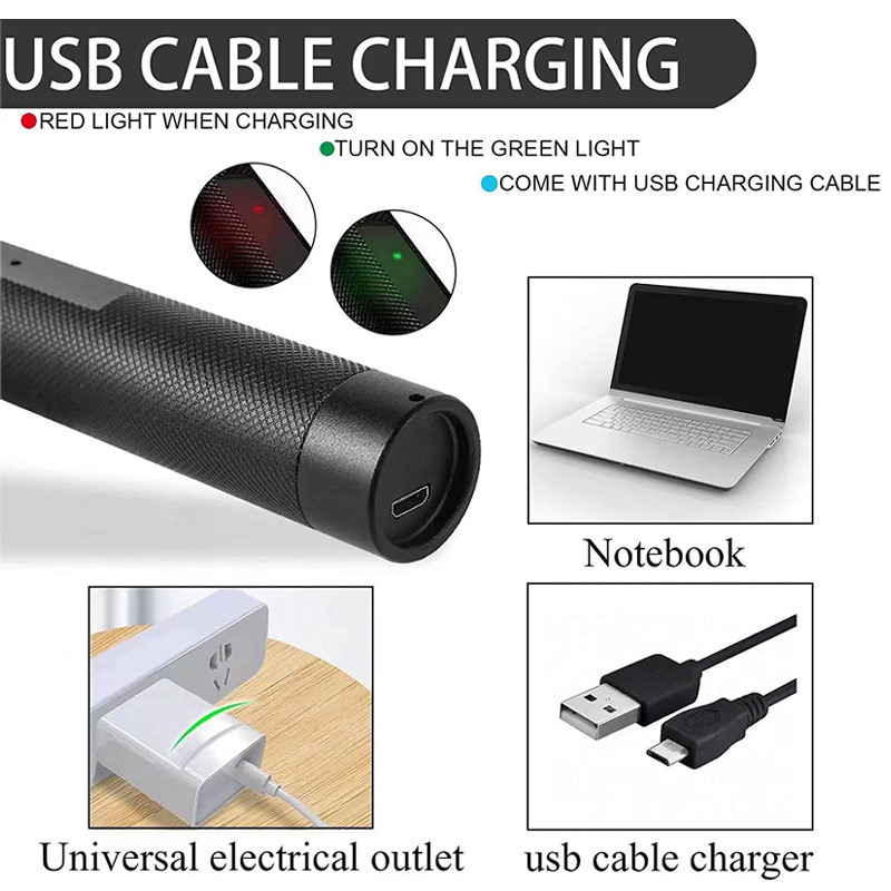 High Power 301 Green Laser Sight USB Charge Pen Light Green Laser Pointer with USB Charging Cable Camping Laser Pointer