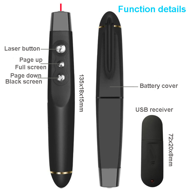 USB Laser Presenter for PPT Powerpoint Presentation Presenter Laser Pointer Wireless Presenters Teacher Pointer