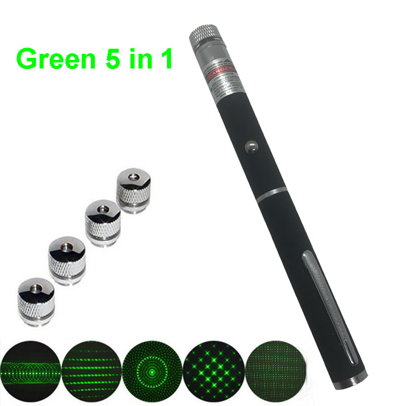 New Christmas Gift Multi Pattern Green Laser Astronomy Puntero Laser 532nm 650nm 405nm 5in1 Green Laser Pointers Pen