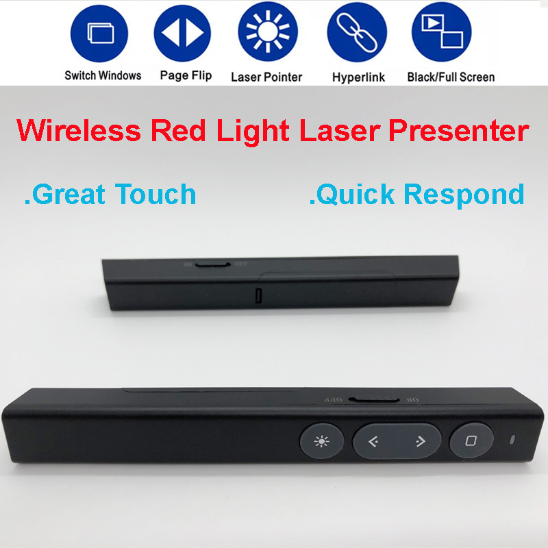 2.4Ghz USB Wireless Presenter with Red Laser Pointer Presenter Remote for Powerpoint PPT Control Laser Presentation Laser Pen