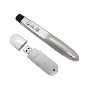 Laser Presentation Remote Silver Wireless Presenter with Red Laser Light for PPT Power Point Teaching Presenters Remote Pen