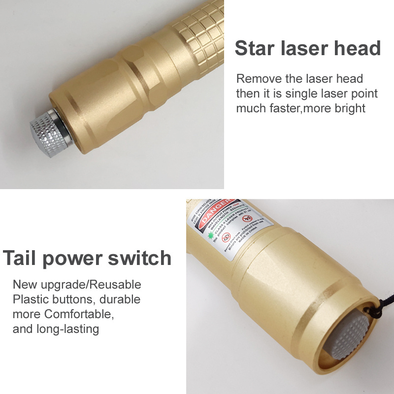 Green Laser Pointer Switch Button Long Distance Laser 18650 Powerful Laser Light High Power with Plastic Box