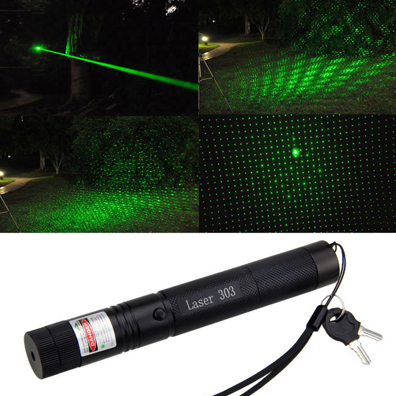 303 Laser Stars Green Blue Red High Power Laser Pointer Pen Cat Toy Flashlight with SafeKey 18650 Battery Laser Pointer