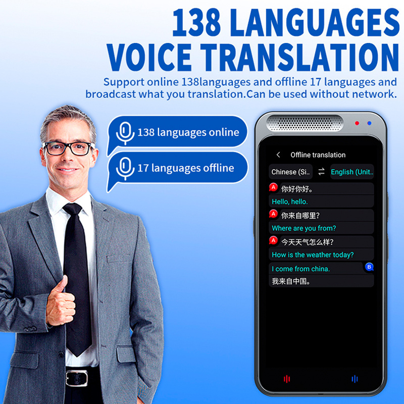 Two way Translator Language Speech Multi Languages Instant Smart Translation Device Online Offline Camera Translation