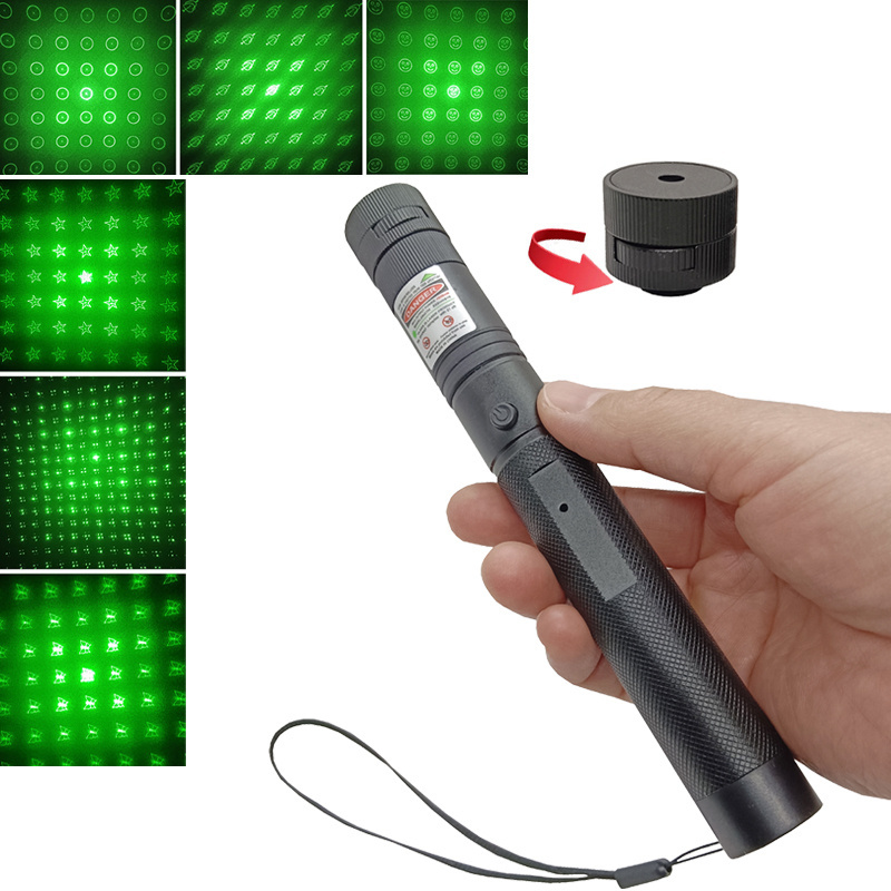 303 Laser Pointer Head 6 in 1 Laser Pointers Tip High Power Star Light laser 303 green