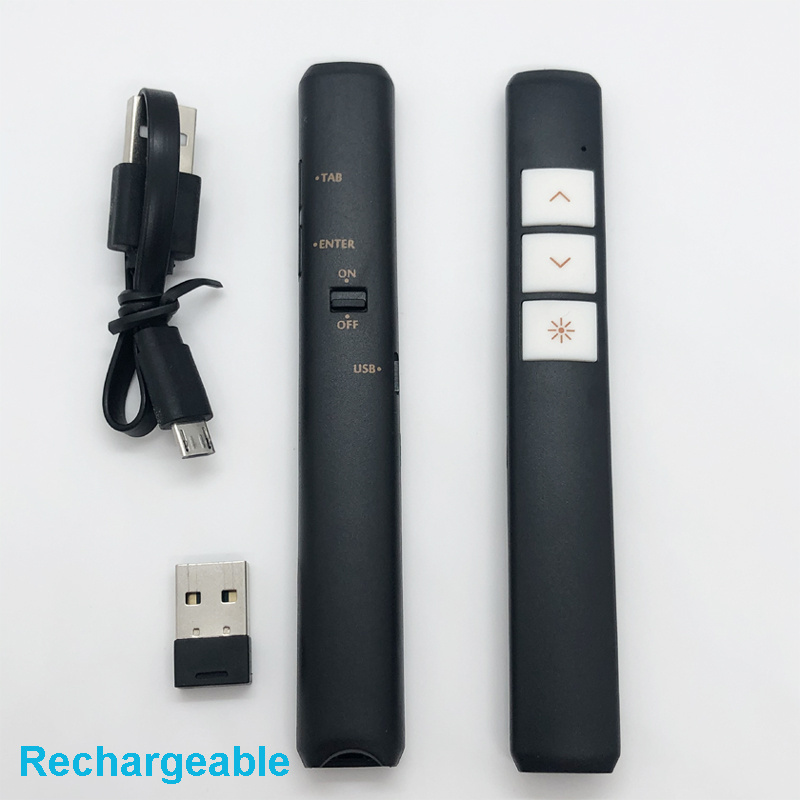 Rechargeable Presentation Laser Pointer for Power Point Presenters Remote Control Page Laser Light Wireless USB Powerpoint Pen