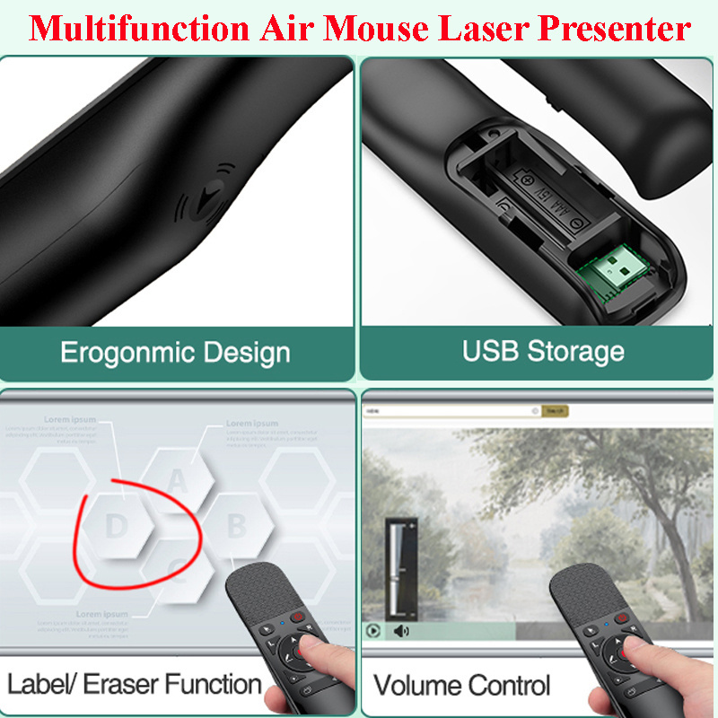 Laser Pointer Pen With Presentation Device Remote Clicker Air Mouse Presentations Wireless Presenter office & school supplies