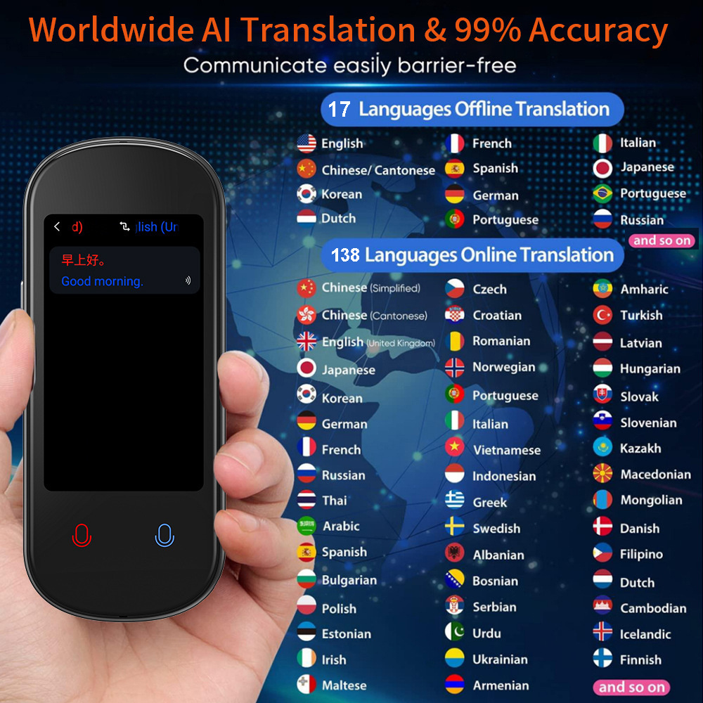 Smart Language Photo Translator English Spanish Arabic Portuguese Italian Translation Device Voice Real-time Instant Translator