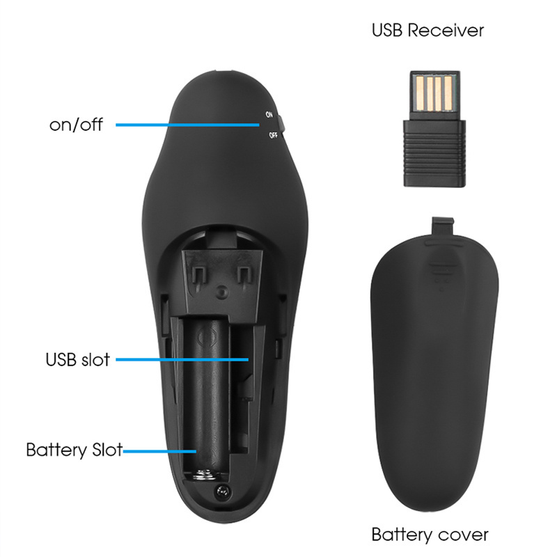 2.4GHz USB Wireless Presentations Remote Laser Pointer Pen Red RF PowerPoint Clicker Apresentador PPT Controller Presenter