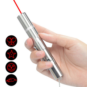 USB Charge Laser Points Light Training Pet Cat Laser Multi Patterns Adjustable with Flashlight UV Light