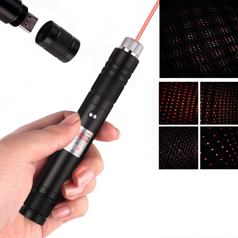 Red Laser Pointers High Power Star Laser Light  Lazer Pointer Pen Stars Beam Red Point USB Rechargeable Laser