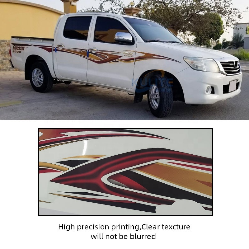 Truck body graphics car sides decals for Toyota 2014 Hilux body stickers vinyl decoration