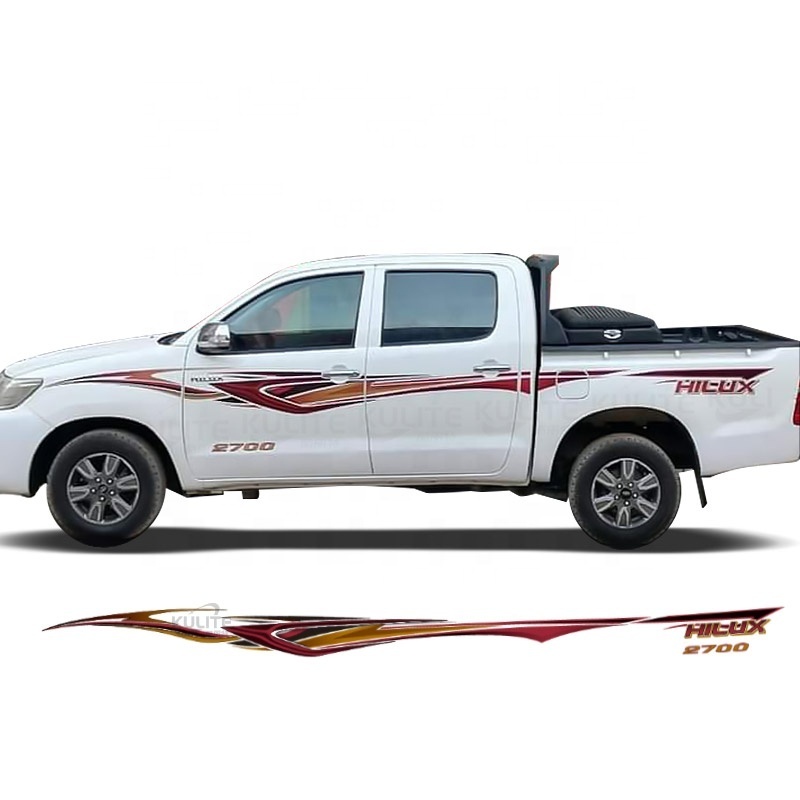 Truck body graphics car sides decals for Toyota 2014 Hilux body stickers vinyl decoration