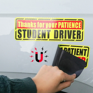 Custom Design Car Body Wheel Stickers "Student Driver" Decoration Magnetic Vinyl Wrap Car Stickers