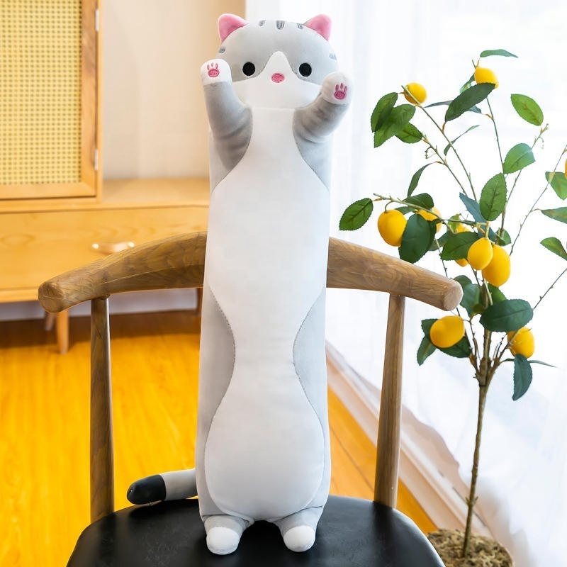 50/70/90/110/130/150cm Baby Kids Soft Big Hugging Plush Pillow Cartoon Long Cat Kitten Legs Sleeping Companion Bolster Toys