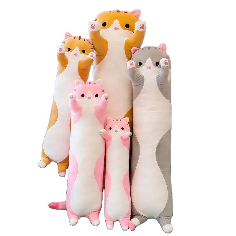 50/70/90/110/130/150cm Baby Kids Soft Big Hugging Plush Pillow Cartoon Long Cat Kitten Legs Sleeping Companion Bolster Toys