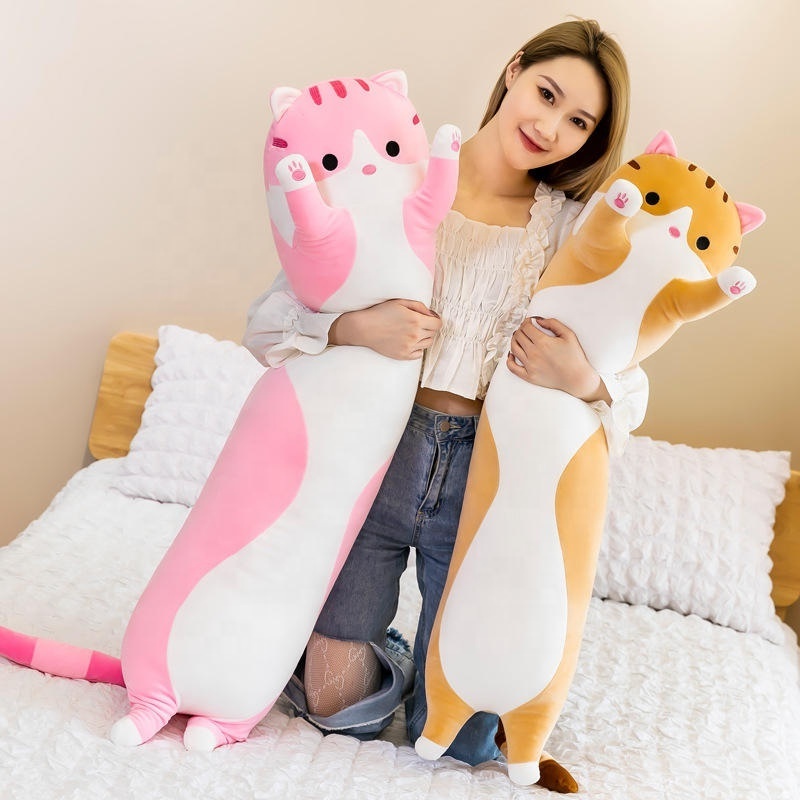 50/70/90/110/130/150cm Baby Kids Soft Big Hugging Plush Pillow Cartoon Long Cat Kitten Legs Sleeping Companion Bolster Toys