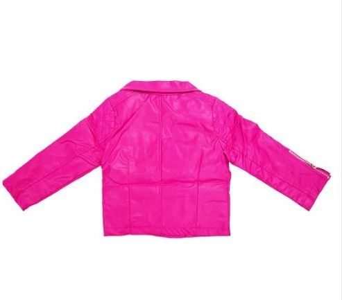 Street Wear Jacket Fashion Style Girl PU Jacket Children Leather Coats For Girl Outerwear Kids girl rose Custom Logo