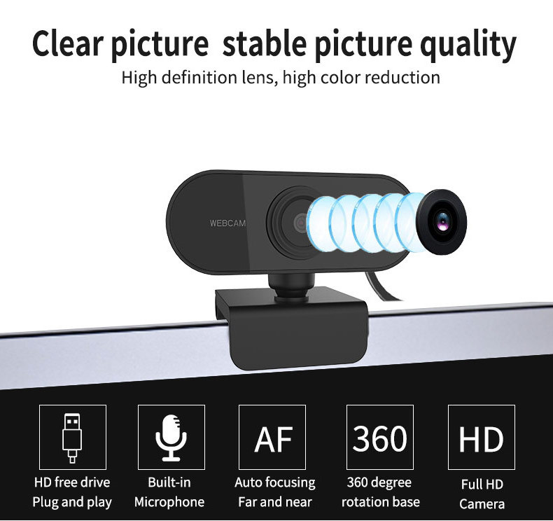 HD Webcam Computer Autofocus WebCam Camera HD 1080P PC USB Full HD Webcam Computer Camera For Live Streaming