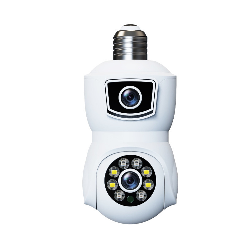 E9 Wholesale 1080P 360 Panoramic Dual Lens Bulb Camera E27 Lightbulb V380 Night Vision 4mp Wireless WIFI Security Network Camera