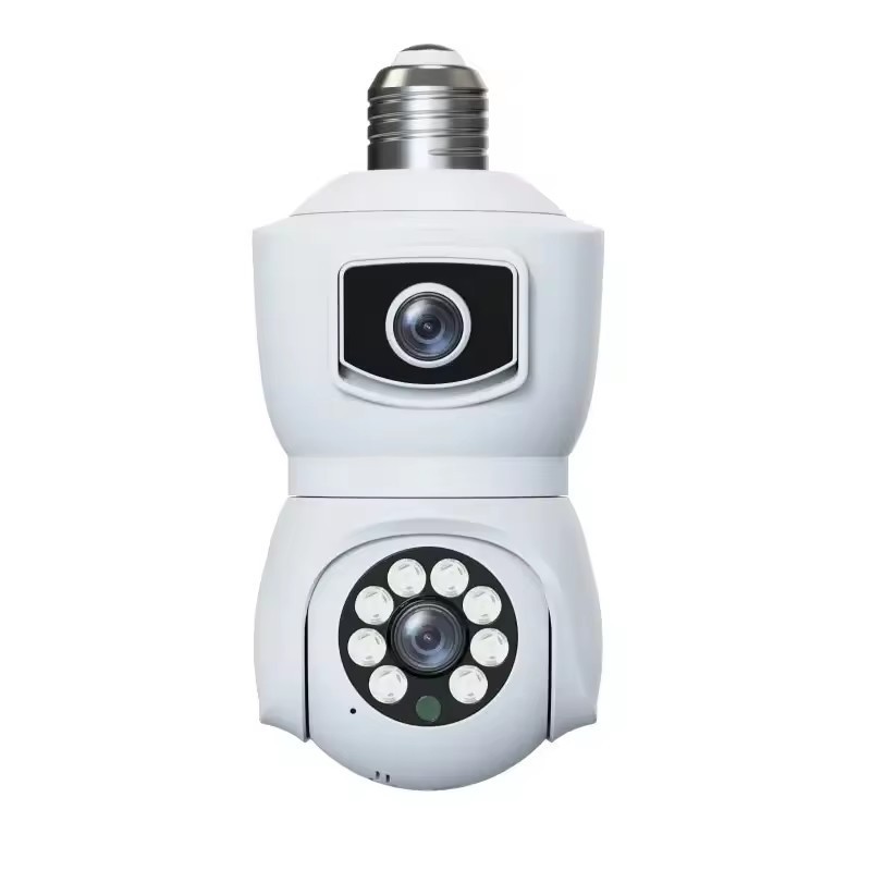 E9 Wholesale 1080P 360 Panoramic Dual Lens Bulb Camera E27 Lightbulb V380 Night Vision 4mp Wireless WIFI Security Network Camera