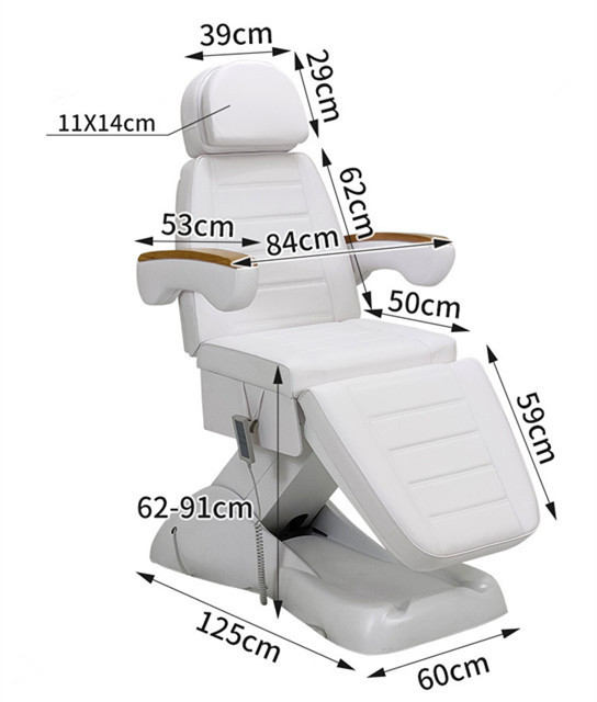 4 Motor Podiatry Chair Facial Massage Dental Purpose Bed Pu Aesthetic Reclining Chair