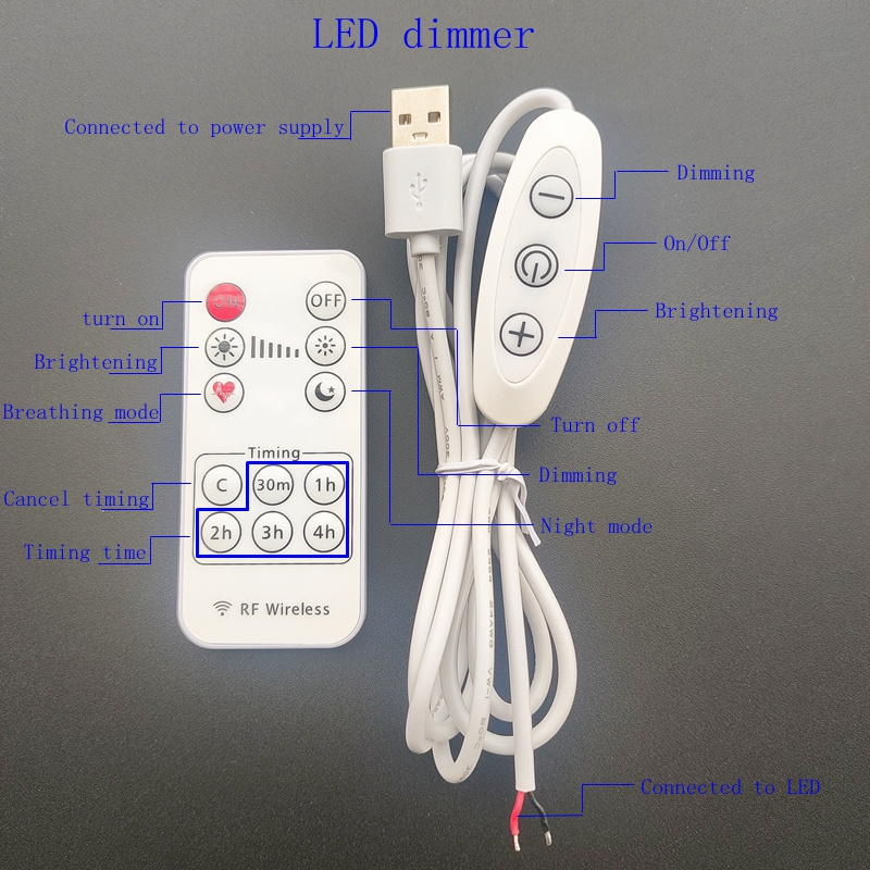 Customized 5V 12V LED dimming switch with remote control by the source manufacturer