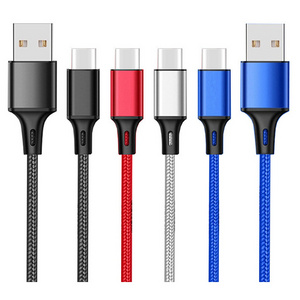 28AWG 1M 2M 3M 2.4A Fast Charging Braided USB Cable Sync Data Cable For Mobile Phone USB Charging Cable for iPhone