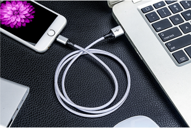 28AWG 1M 2M 3M 2.4A Fast Charging Braided USB Cable Sync Data Cable For Mobile Phone USB Charging Cable for iPhone